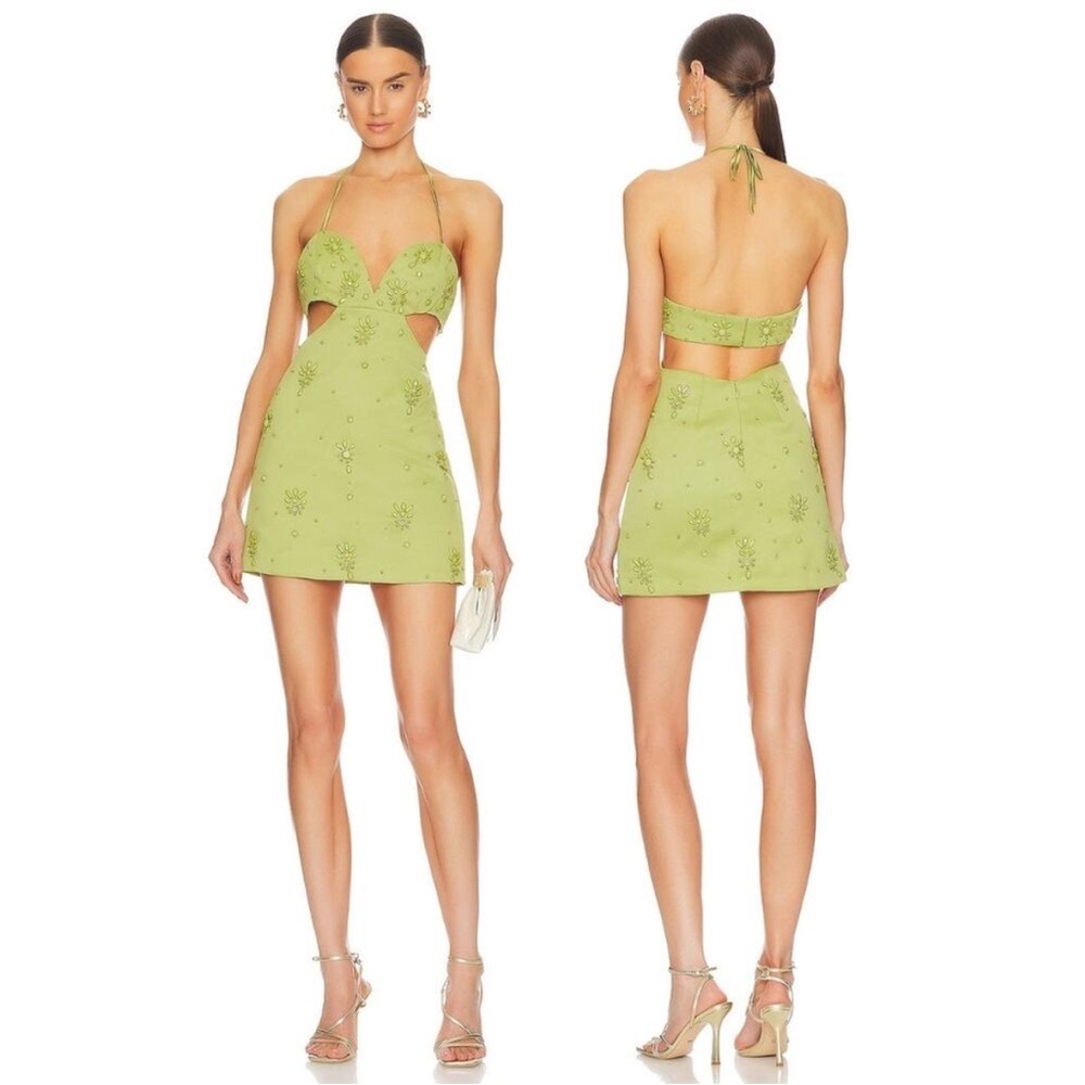 Majorelle Portia Mini Dress in Jade Green, Size: L